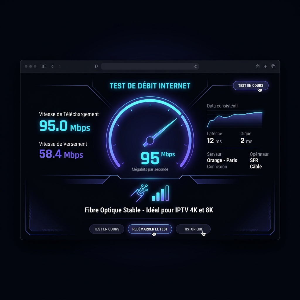 Test de débit internet optimal pour l'IPTV